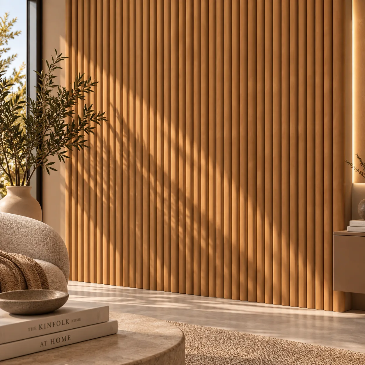 Japandi Akustikpaneel Suede – Geschlossen – Cognac – Ansicht 3