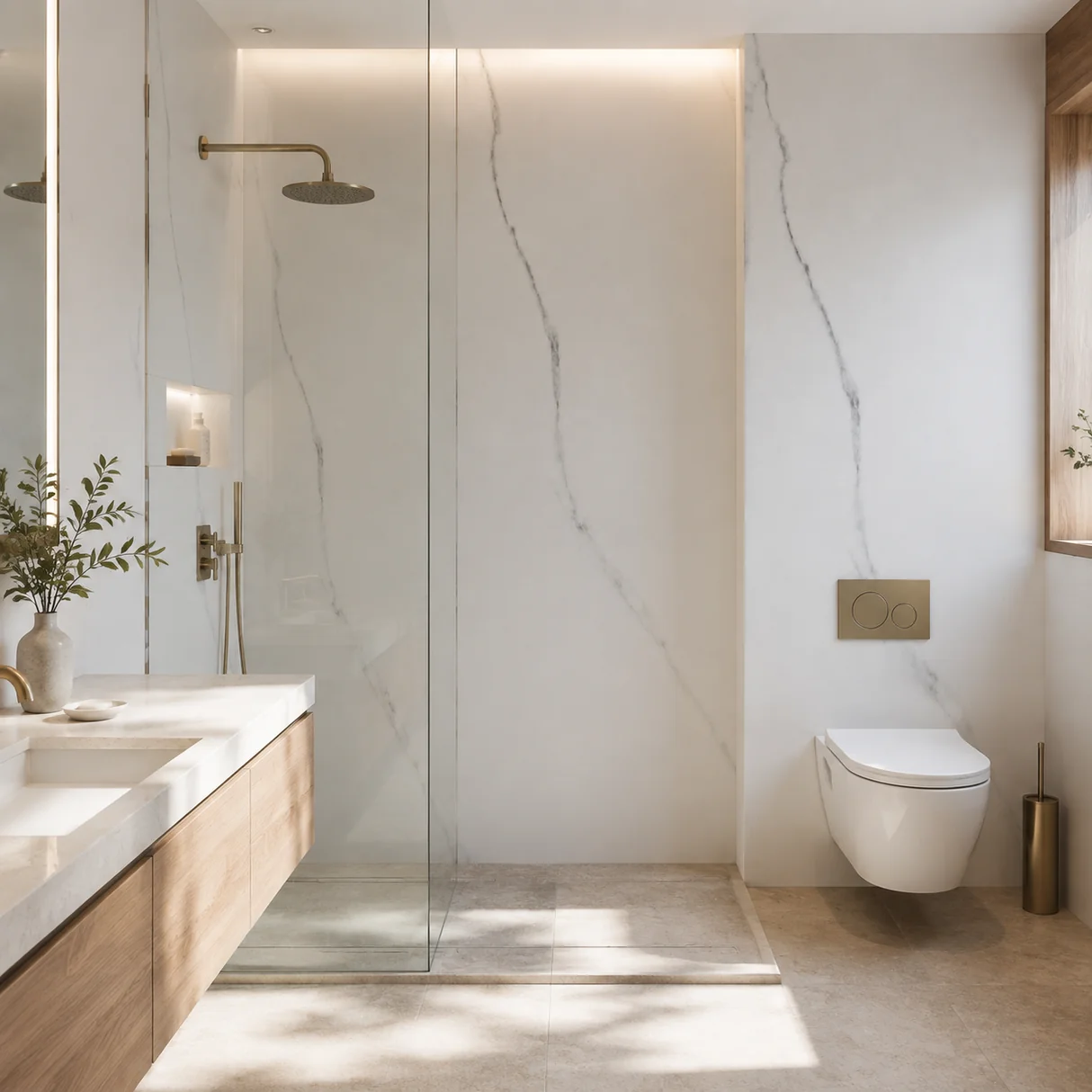 SPC-Wandpaneel Marmoroptik – Calacatta Matt 101 – Ansicht 3