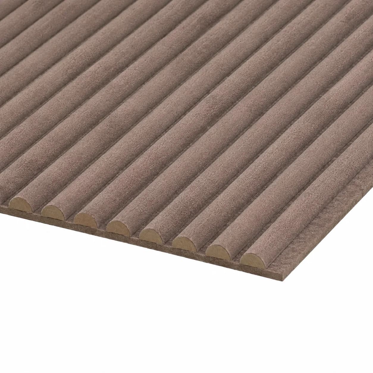 Japandi Akustikpaneel Suede – Offen (mit Zwischenraum) – Mokka